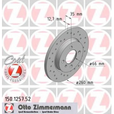 150.1257.52 ZIMMERMANN Тормозной диск