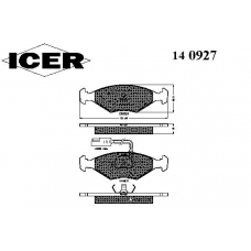 140927 ICER Комплект тормозных колодок, дисковый тормоз