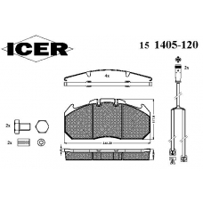151405-120 ICER Комплект тормозных колодок, дисковый тормоз