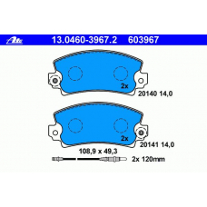 13.0460-3967.2 ATE Колодки тормозные