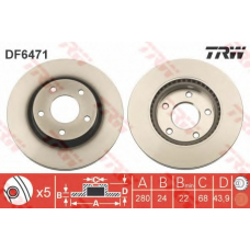 DF6471 TRW Тормозной диск