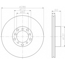 8DD 355 100-791 HELLA Тормозной диск