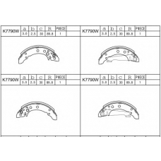K7790W ASIMCO Комплект тормозных колодок
