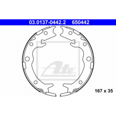 03.0137-0442.2 ATE Комплект тормозных колодок, стояночная тормозная с