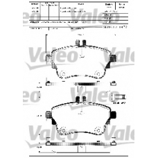 601317 VALEO Комплект тормозных колодок, дисковый тормоз