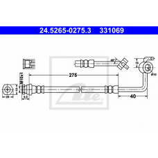 24.5265-0275.3 ATE Тормозной шланг