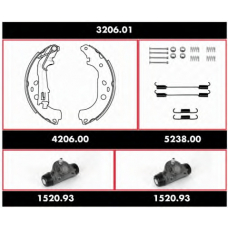 3206.01 REMSA Комплект тормозов, барабанный тормозной механизм
