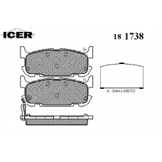 181738 ICER Комплект тормозных колодок, дисковый тормоз