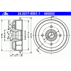 24.0217-8001.1 ATE Тормозной барабан