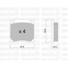 22-0229-0 METELLI Комплект тормозных колодок, дисковый тормоз
