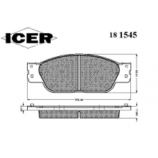 181545 ICER Комплект тормозных колодок, дисковый тормоз