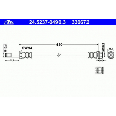 24.5237-0490.3 ATE Тормозной шланг