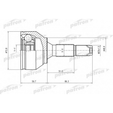 PCV1561 PATRON Шарнирный комплект, приводной вал