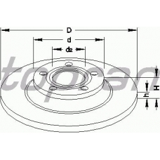 104 435 TOPRAN Тормозной диск