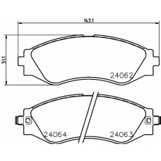 8DB 355 010-951 HELLA Комплект тормозных колодок, дисковый тормоз