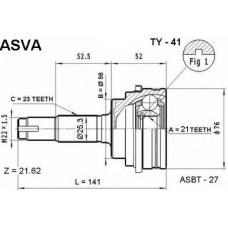 TY-41 ASVA Шарнирный комплект, приводной вал