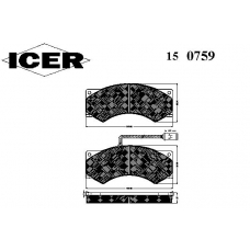 150759 ICER Комплект тормозных колодок, дисковый тормоз