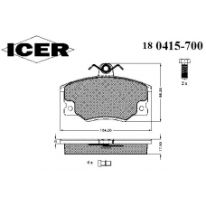 180415-700 ICER Комплект тормозных колодок, дисковый тормоз