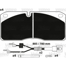 882255 VALEO Комплект тормозных колодок, дисковый тормоз