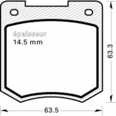 15 MGA Комплект тормозных колодок, дисковый тормоз