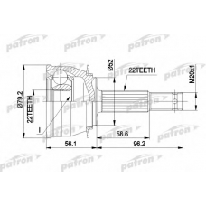 PCV1234 PATRON Шарнирный комплект, приводной вал