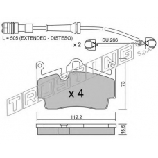 911.0W TRUSTING Комплект тормозных колодок, дисковый тормоз