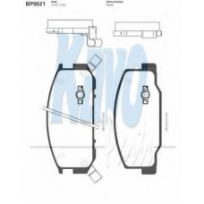 BP-9021 KAVO PARTS Комплект тормозных колодок, дисковый тормоз