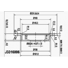 J3316006 NIPPARTS Тормозной диск