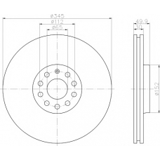 8DD 355 109-541 HELLA PAGID Тормозной диск