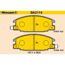 BA2114 BARUM Комплект тормозных колодок, дисковый тормоз