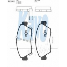 BP-2022 KAVO PARTS Комплект тормозных колодок, дисковый тормоз