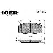 180412 ICER Комплект тормозных колодок, дисковый тормоз