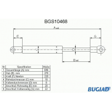 BGS10468 BUGIAD Газовая пружина, крышка багажник