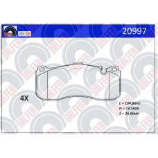 20997 GALFER Комплект тормозных колодок, дисковый тормоз