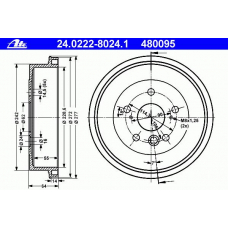 24.0222-8024.1 ATE Тормозной барабан