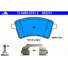 13.0460-2741.2 ATE Комплект тормозных колодок, дисковый тормоз