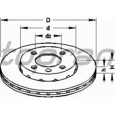 104 027 TOPRAN Тормозной диск