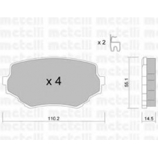 22-0249-0 METELLI Комплект тормозных колодок, дисковый тормоз