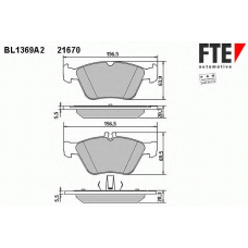 BL1369A2 FTE Комплект тормозных колодок, дисковый тормоз