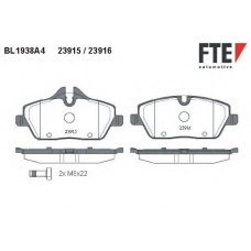 BL1938A4 FTE Комплект тормозных колодок, дисковый тормоз