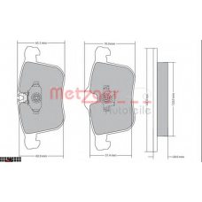 1170481 METZGER Комплект тормозных колодок, дисковый тормоз