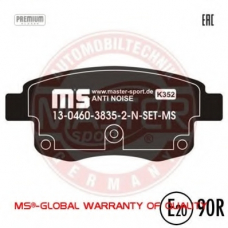 13046038352N-SET-MS MASTER-SPORT Комплект тормозных колодок, дисковый тормоз
