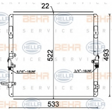 8FC 351 307-591 HELLA Конденсатор, кондиционер