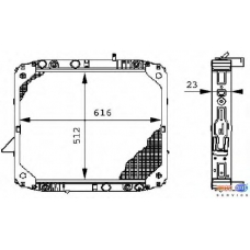 8MK 376 709-711 HELLA Радиатор, охлаждение двигателя