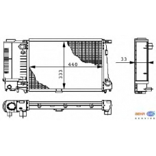 8MK 376 711-591 HELLA Радиатор, охлаждение двигателя