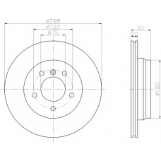 8DD 355 104-612 HELLA PAGID Тормозной диск