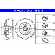 24.0220-0706.2 ATE Тормозной барабан