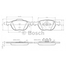 0 986 TB2 446 BOSCH Комплект тормозных колодок, дисковый тормоз