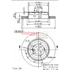 24926 V METZGER Тормозной диск