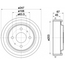 8DT 355 300-101 HELLA PAGID Тормозной барабан